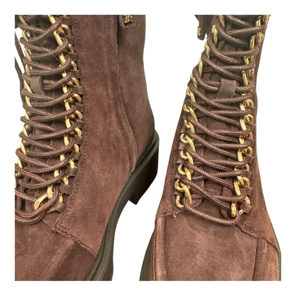 Sam Edelman Womens Lovrin Platform Combat Burgundy Suede Lace Up Boots 7 EUC - Picture 3 of 11